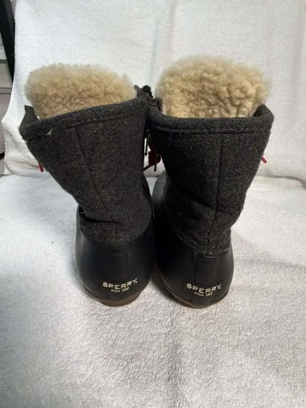 Sperry for J.Crew Shearwater Flannel Duck Boots Women's Size 9M